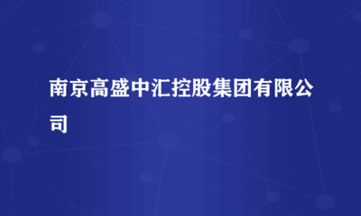 南京高盛中匯控股集團 計算機軟硬件技術開發(fā)與銷售的綜合服務商